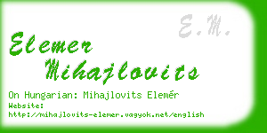 elemer mihajlovits business card
